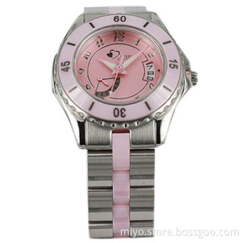 Women's Metal Gift Watches with Stainless Steel and Ceramic, 3ATM Water Resistant, Various Colors